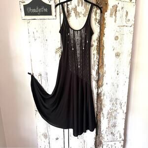 Vintage asymmetrical nylon sparkle flapper dress